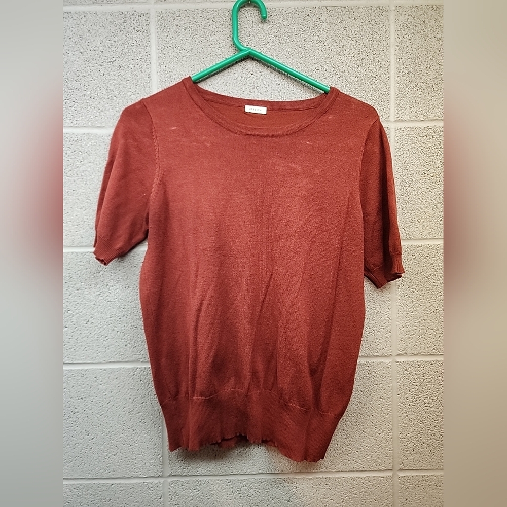 Red Knit Utility Brand Shirt 75% Viscose 25% Polyester #153572 Style #MK3664Y
